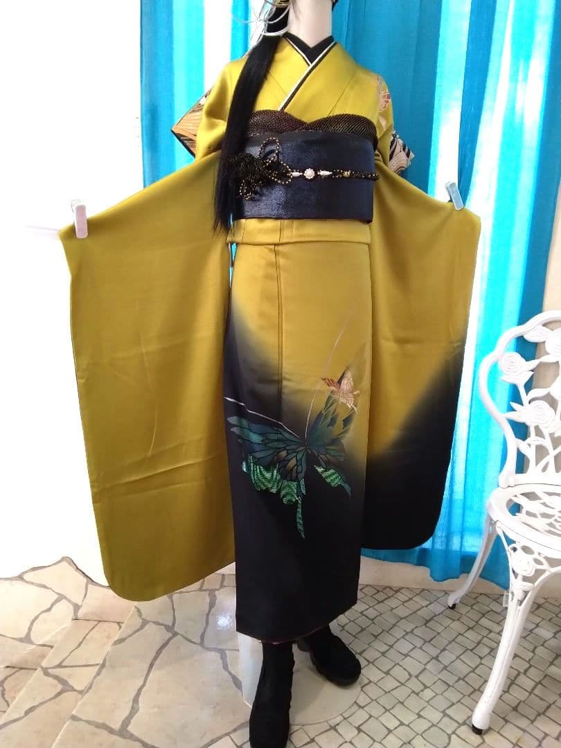 【専用です】正絹振袖成人式、重ね衿、帯揚げ帯締め、西陣袋帯、襦袢、ファー付き