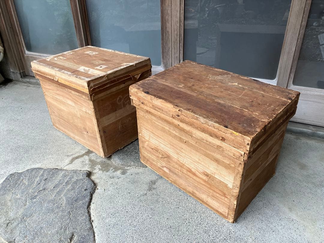 まいまい 木製 茶箱 2個セット　昭和レトロ【お値下げしました】
