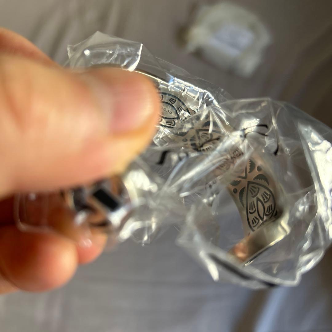 【新品未使用品】GUCCI シルバー バングル エナメル サイズ:16mm