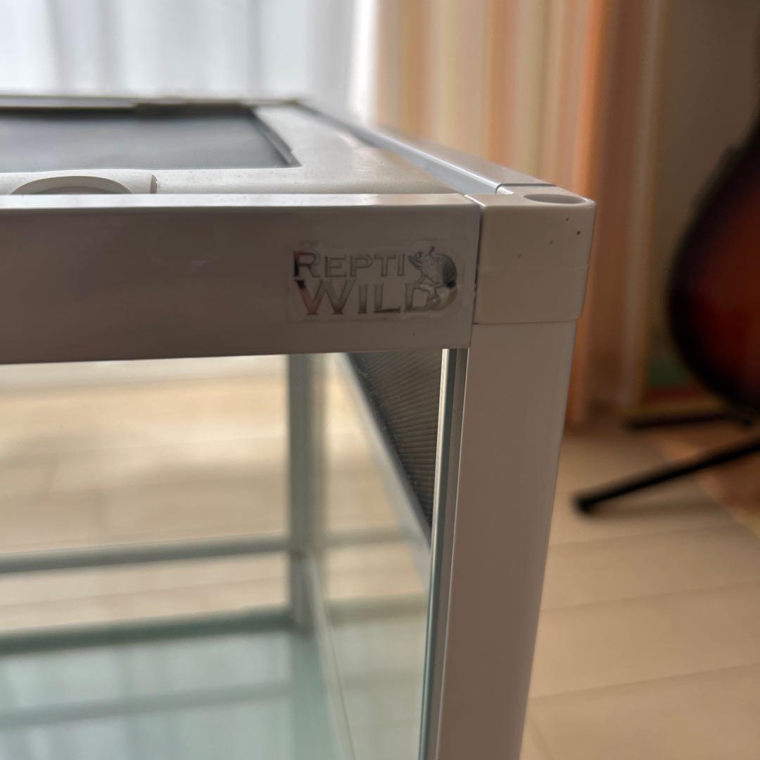 飼育ケージ 透明ガラス メッシュ蓋付き　付属品3個　爬虫類ケージ