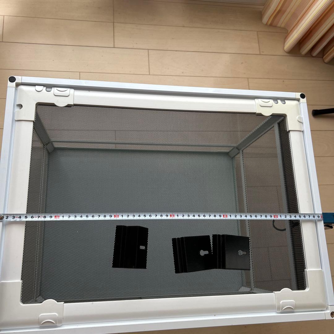 飼育ケージ 透明ガラス メッシュ蓋付き　付属品3個　爬虫類ケージ