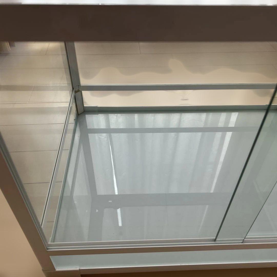 飼育ケージ 透明ガラス メッシュ蓋付き　付属品3個　爬虫類ケージ