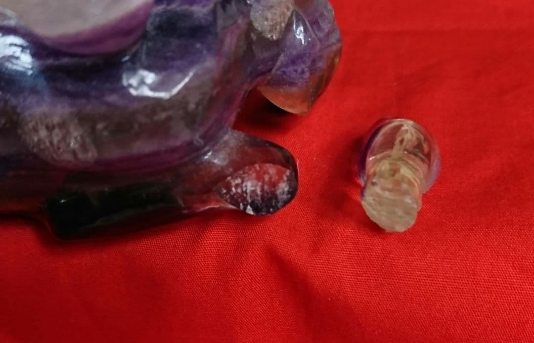 紫水晶/丑(牛)/2体左右一対/骨董/工芸品/水晶細工