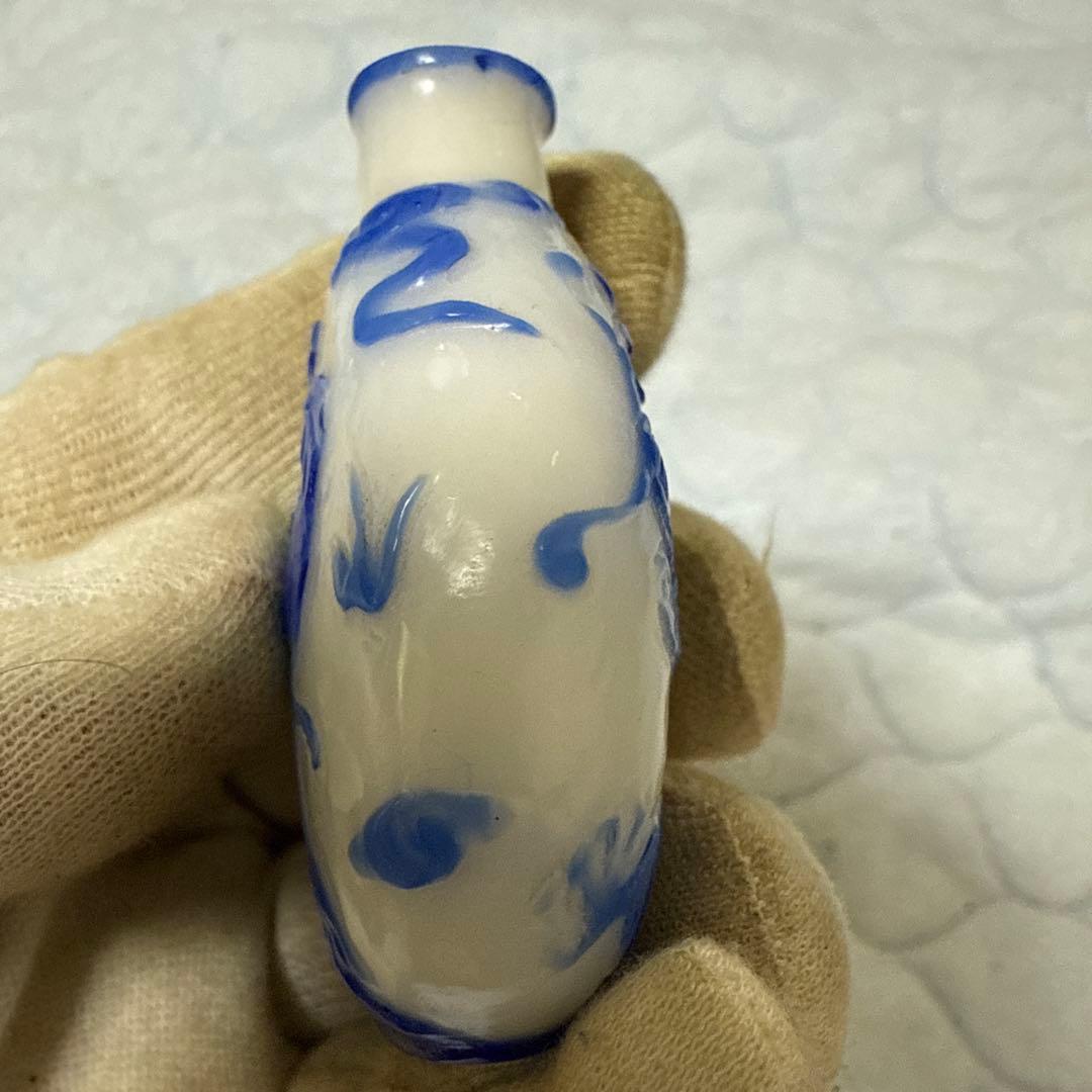 時代物　瑠璃硝子　鼻炎壺　龍　鳳