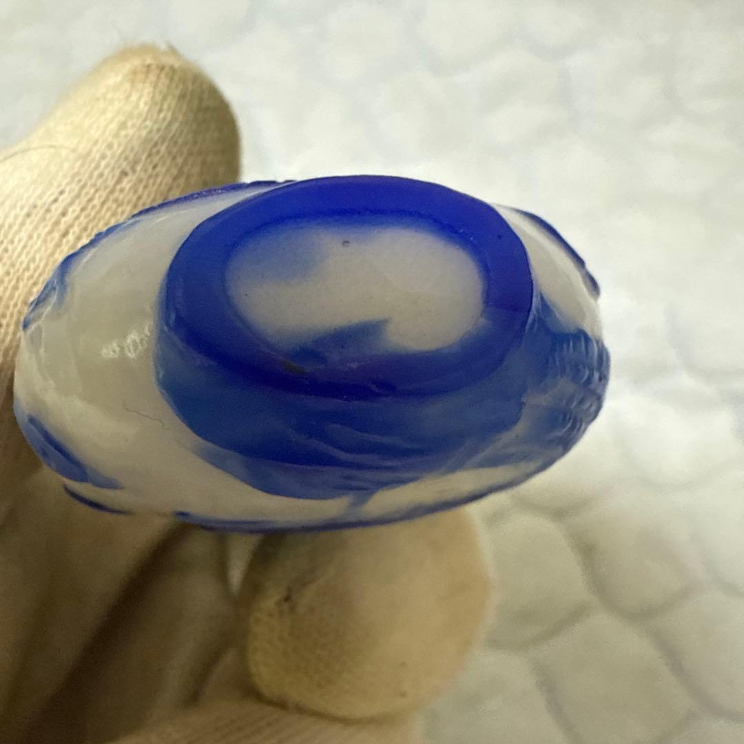 時代物　瑠璃硝子　鼻炎壺　龍　鳳