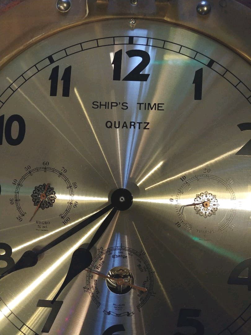 レア アンティーク 海兵隊 真鍮船舶 ポートホールタイプ アナログ壁掛け時計