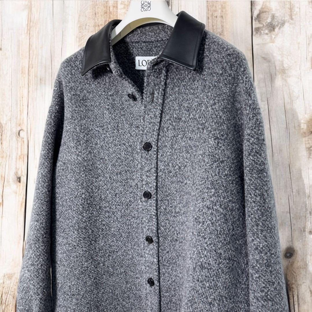 現行品★美品LOEWE カシミヤ ウール オーバーシャツ 48
