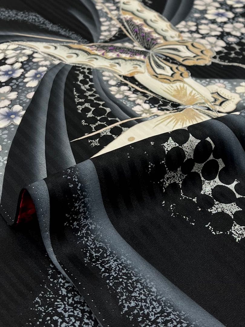 振袖 銀刺繍 銀彩 金彩 蝶 紋意匠 ガード加工済 S200