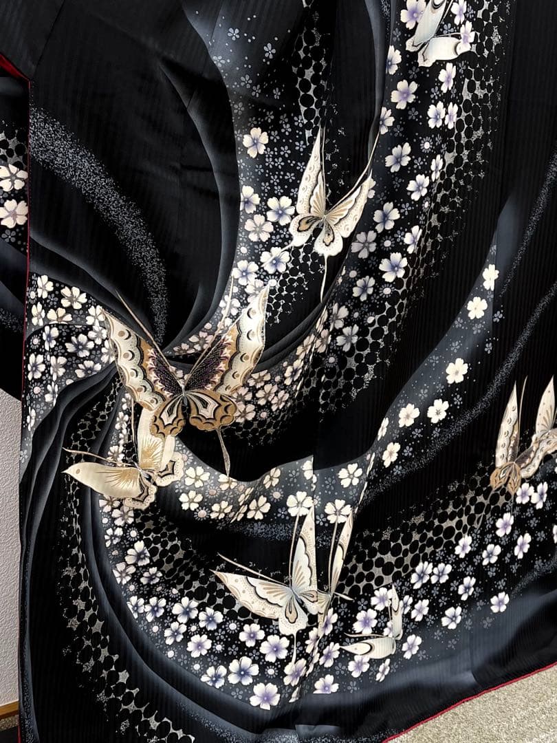 振袖 銀刺繍 銀彩 金彩 蝶 紋意匠 ガード加工済 S200