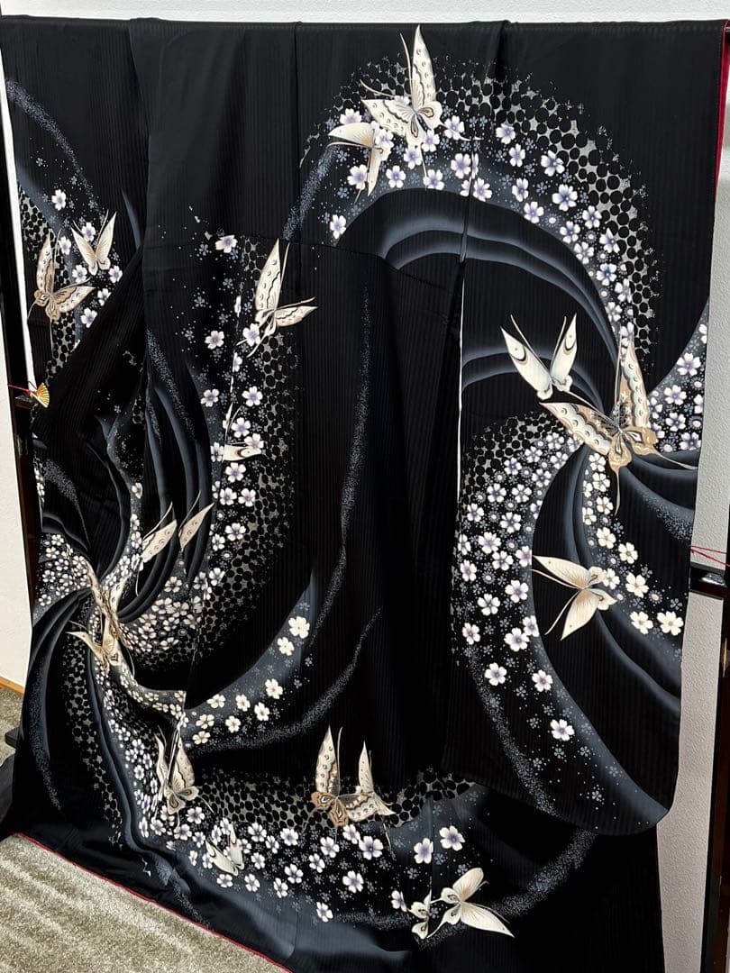 振袖 銀刺繍 銀彩 金彩 蝶 紋意匠 ガード加工済 S200