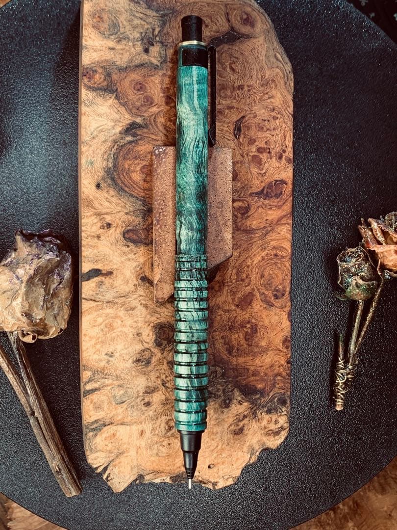 Ryokoグリーン&ブルースタビ栃縮杢・オレンズネロ0.5mm