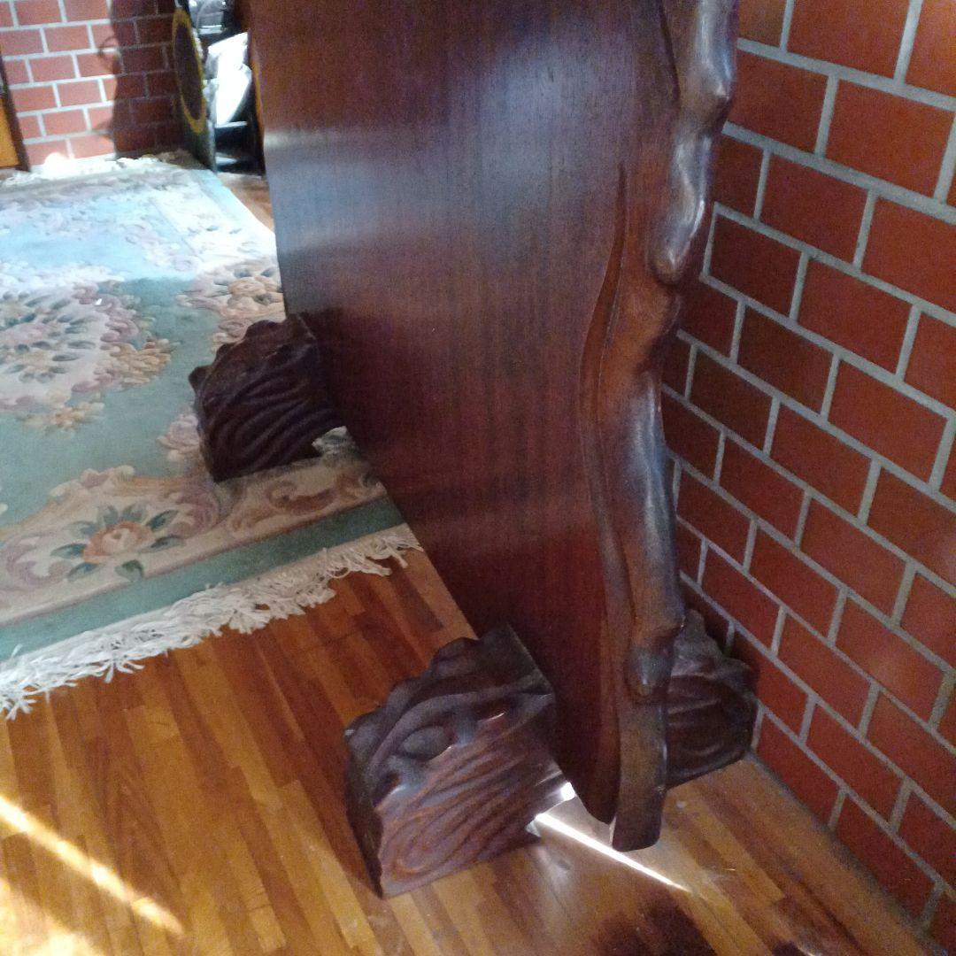 ダークブラウン木製アンティーク衝立