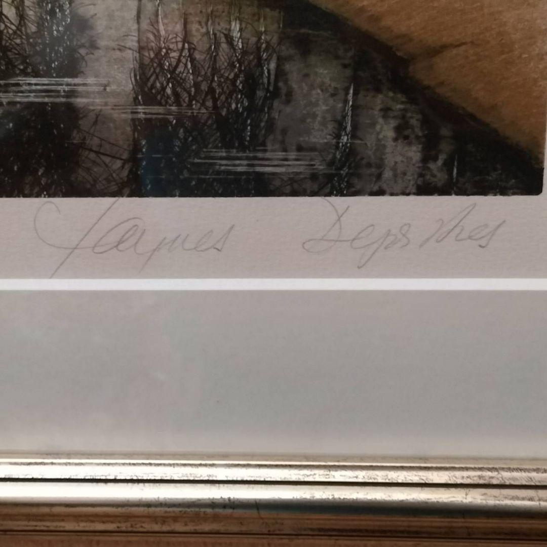 ジャック・デペルト　リトグラフ　橋の見える風景