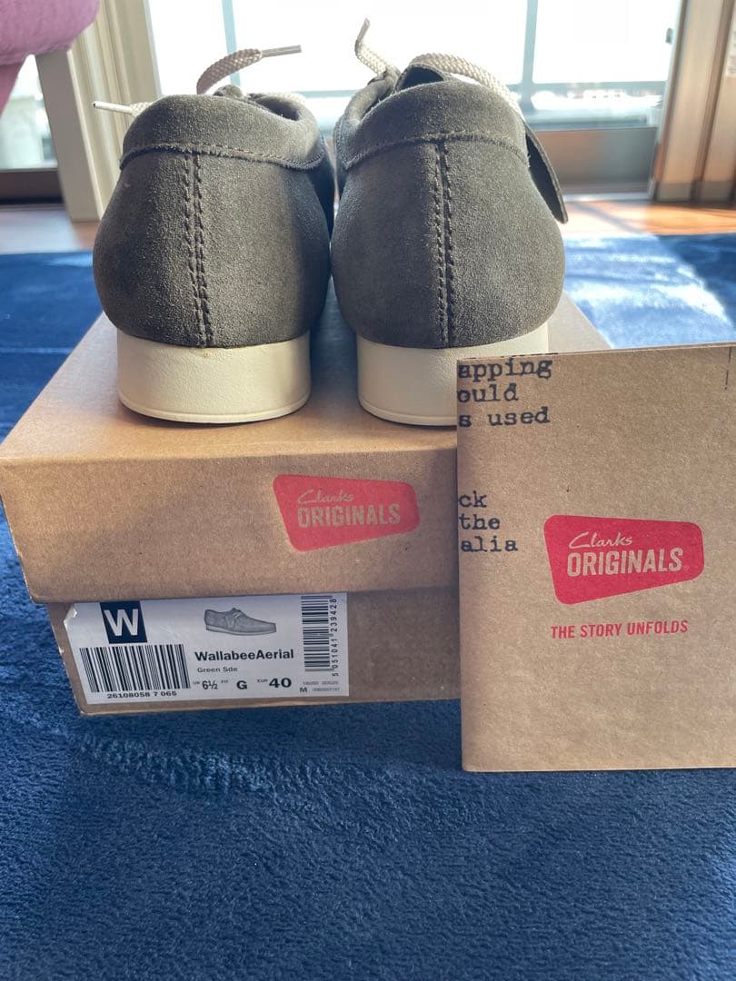 【未使用】クラークス ワラビー エアリアル グリーン スエード UK6 1/2
