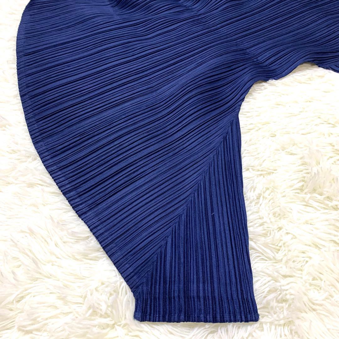 プリーツプリーズ サルエルパンツ 横プリーツ 切り替え 変形 S 青