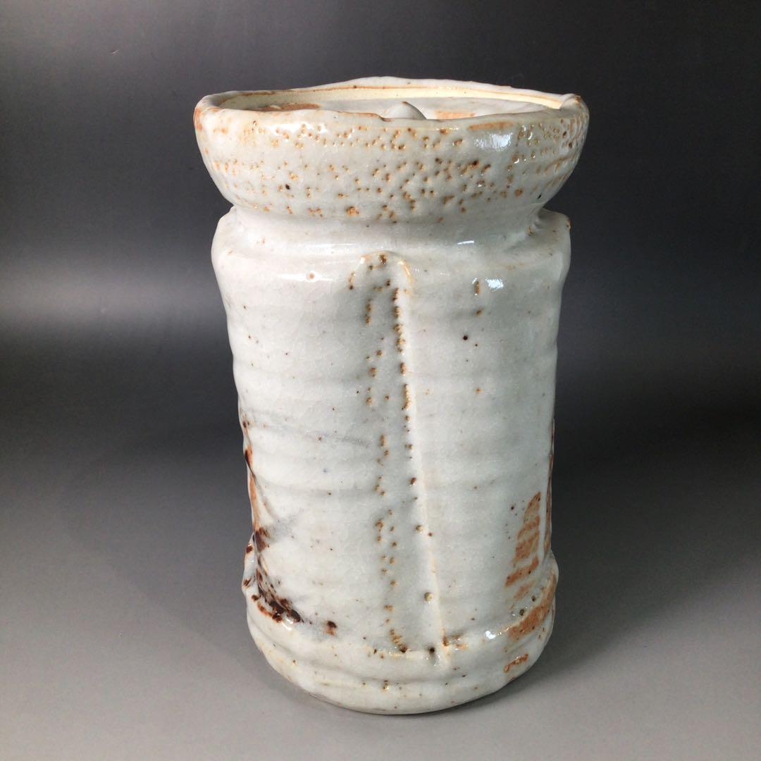 Ｓ１５２　水指　『美濃焼』『矢田正炎造』『志野水指』　共箱　茶道具