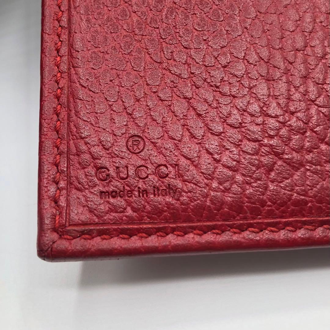 グッチ マーモント 三つ折り財布 レッド レザー