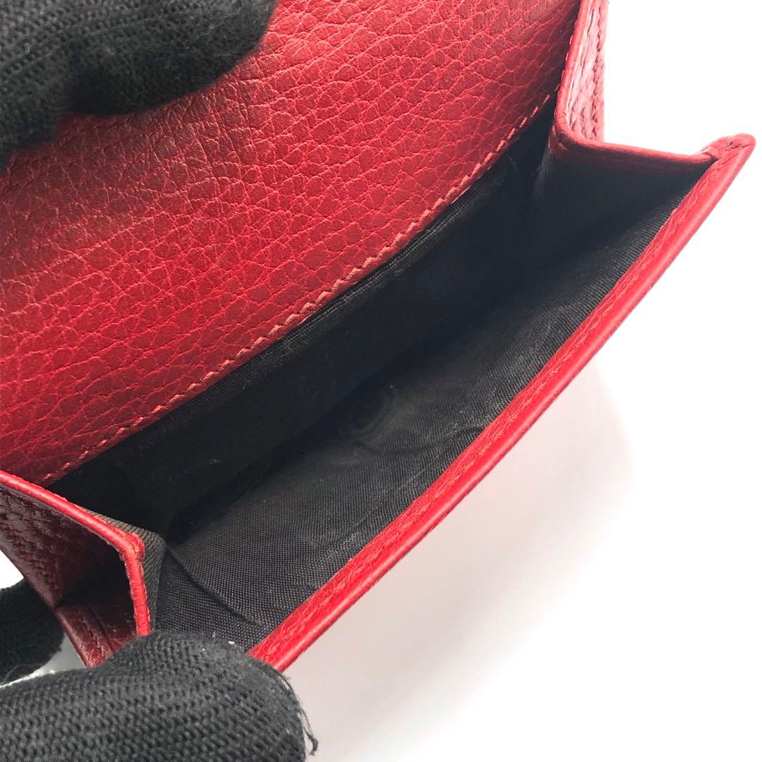 グッチ マーモント 三つ折り財布 レッド レザー