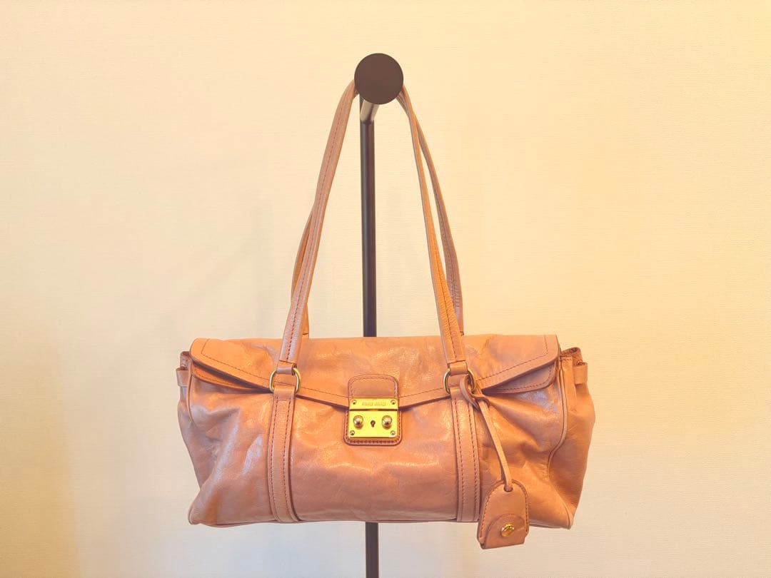 MIUMIU VITELLO SHINE ハンドバック ピンク