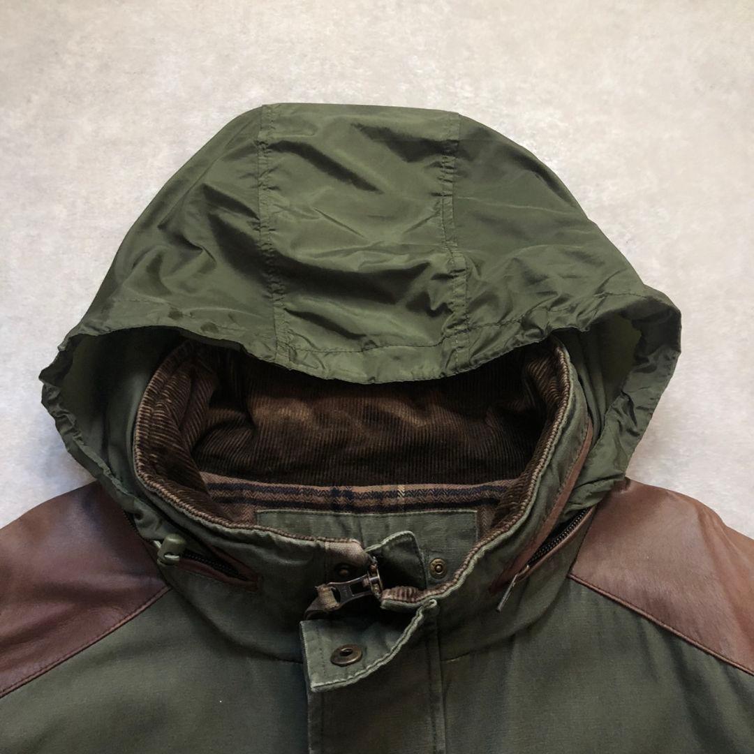 90〜00sヴィンテージエディーバウアーハンティングジャケット切り替えレザー