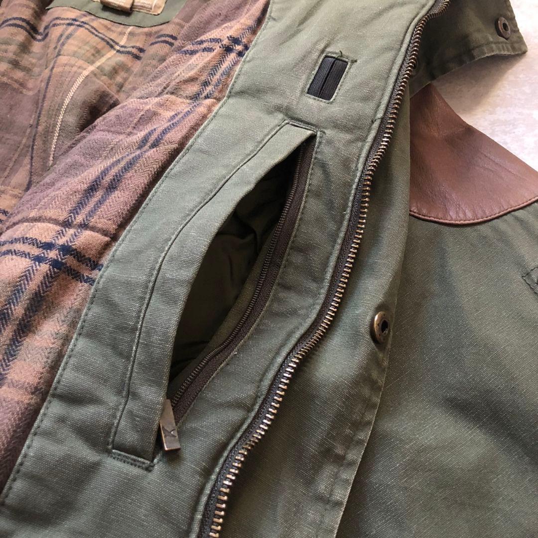 90〜00sヴィンテージエディーバウアーハンティングジャケット切り替えレザー