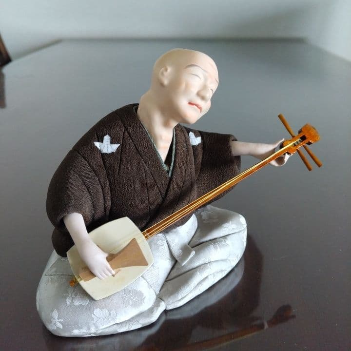 木目込み人形「三味線・男性」籠村美術織物作製⭐︎伝統工芸品