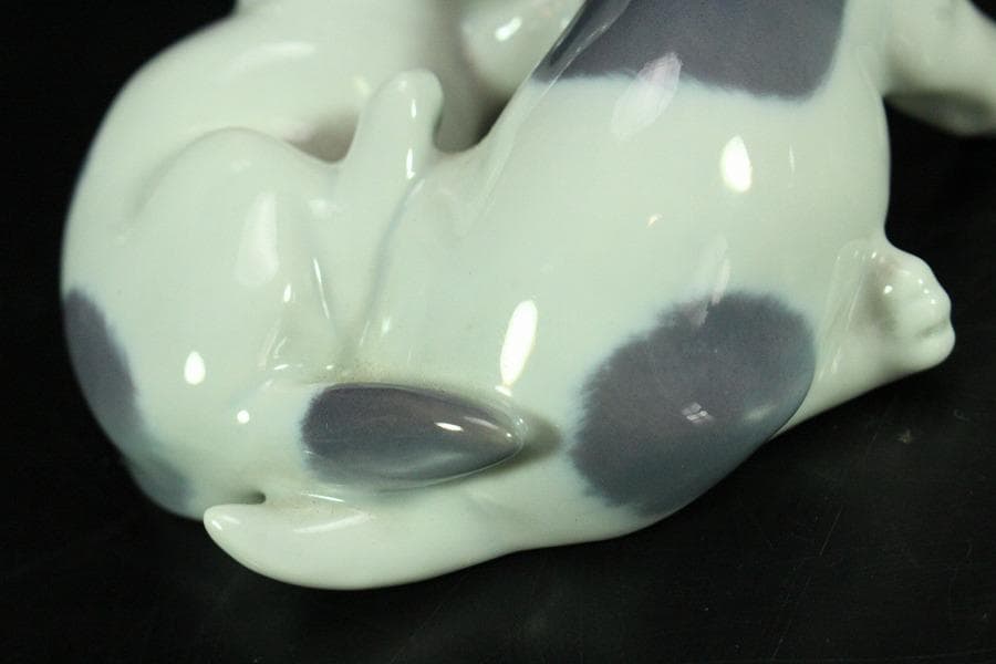 可愛い 遊犬 置物 二件揃い アンティーク(K-A201)