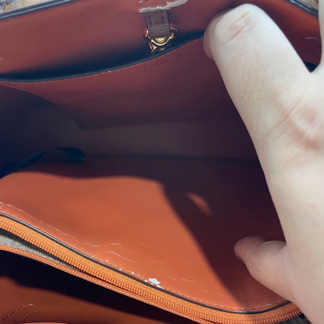 ローレンラルフローレン 2way ハンドバッグ ブラウン 保存袋付