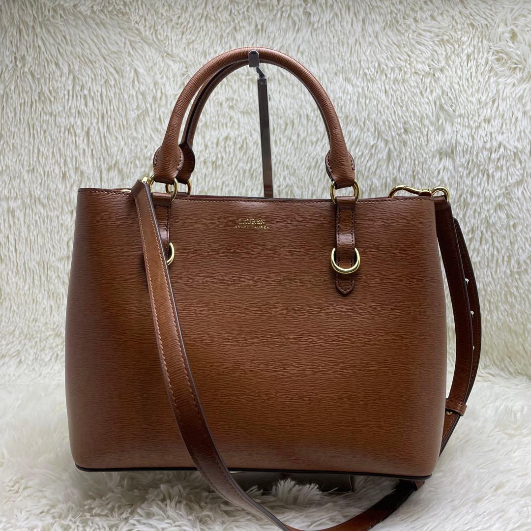 ローレンラルフローレン 2way ハンドバッグ ブラウン 保存袋付