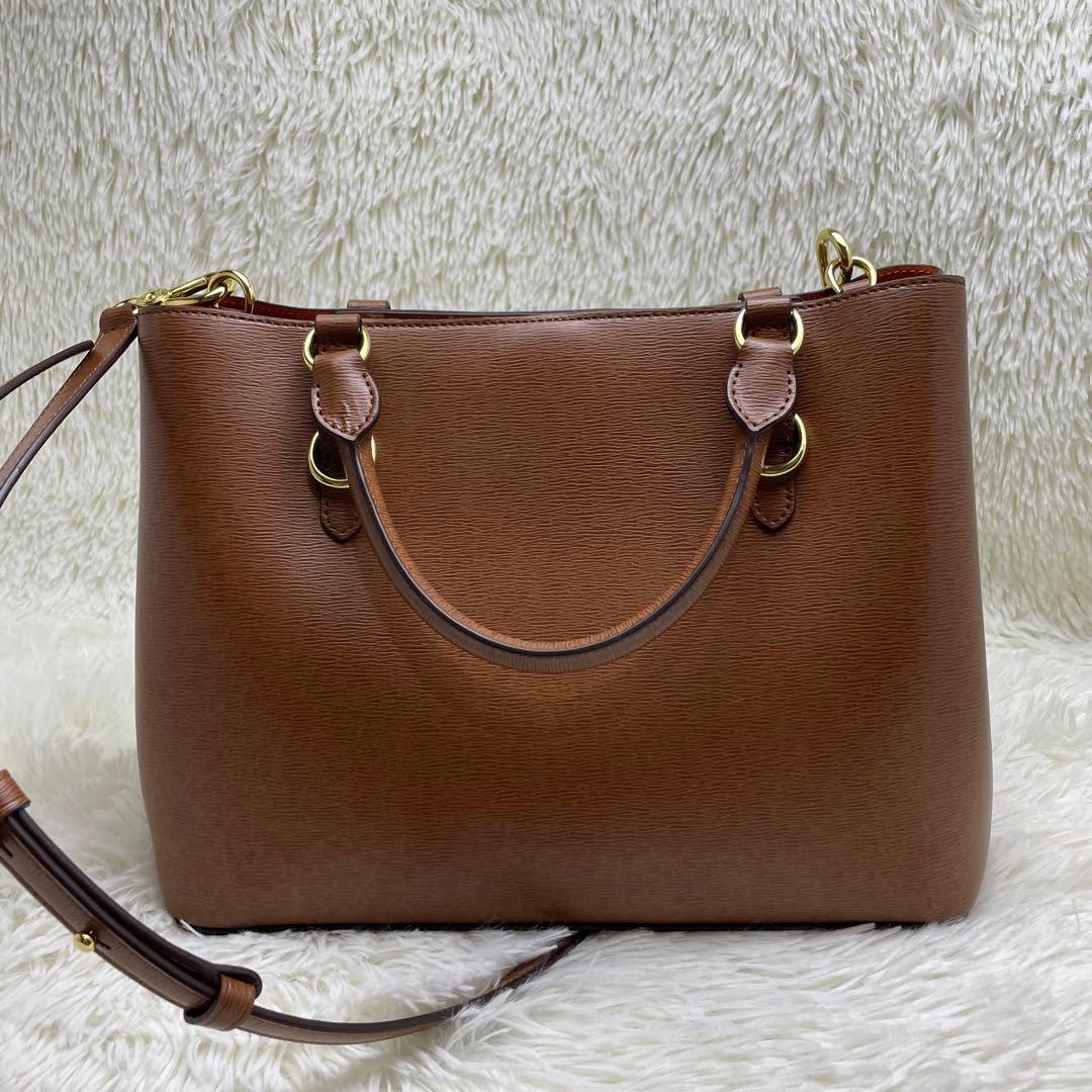 ローレンラルフローレン 2way ハンドバッグ ブラウン 保存袋付