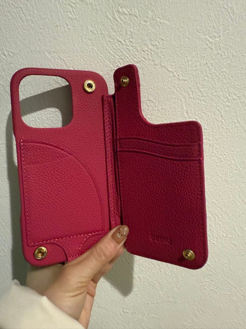 DEMIU ピンクレザー iPhoneケース