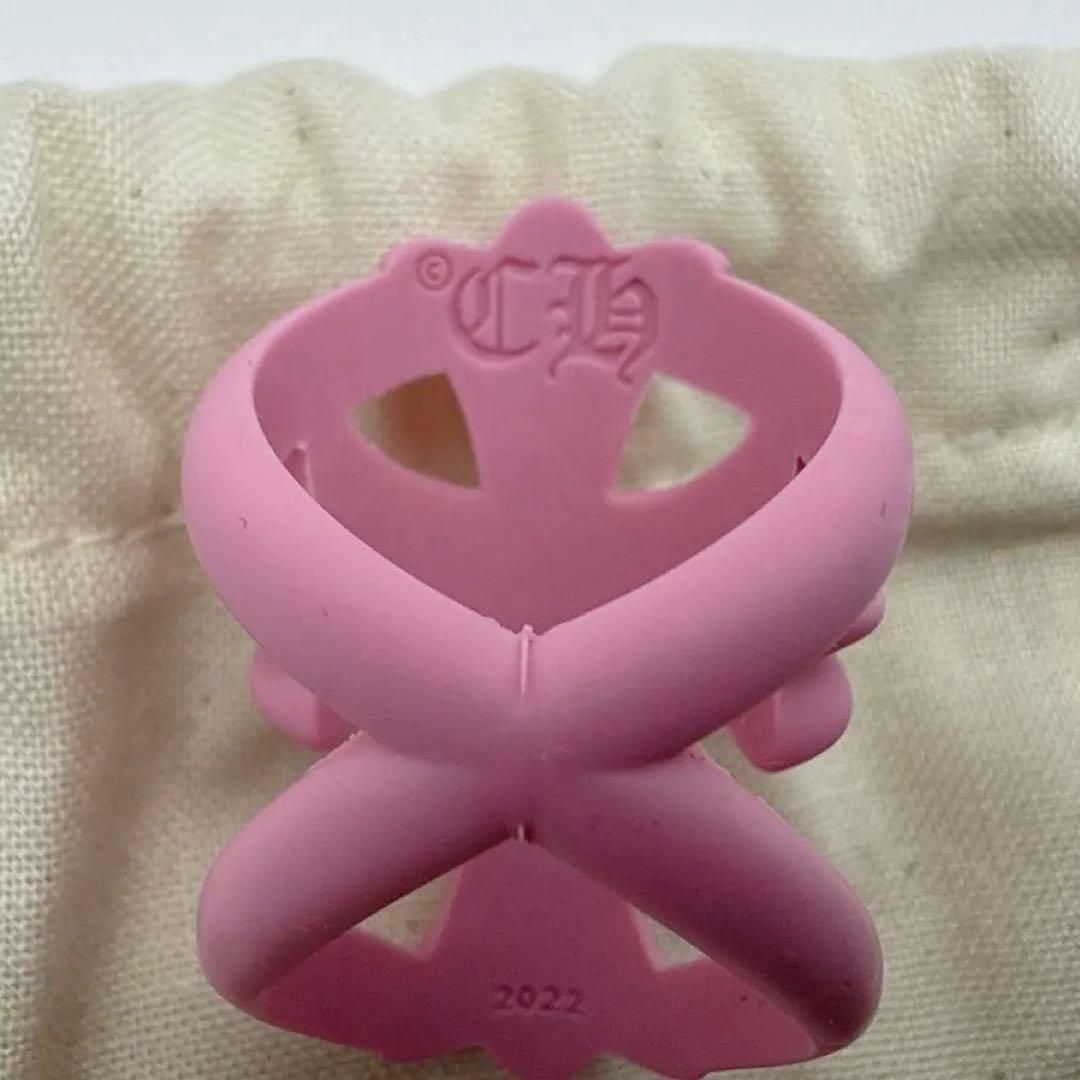 クロムハーツ インフィニティ クロス リング ラバーリング 16号 ピンク