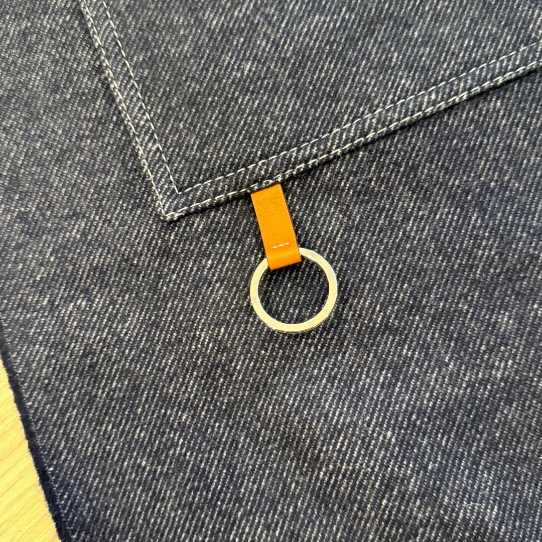 HERMES ネイビー カシミヤ マフラー