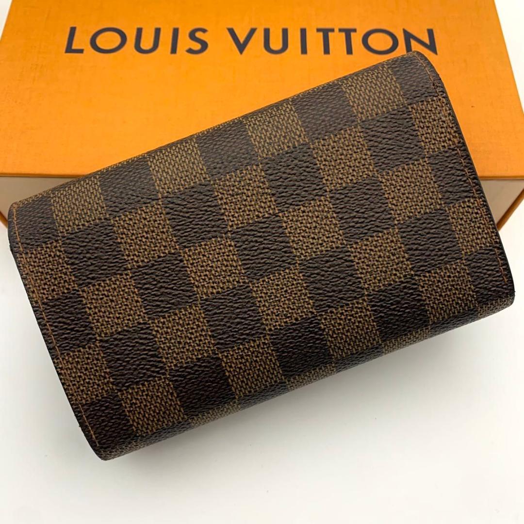 鑑定済み ルイヴィトン ポルトモネ トレゾール 財布 ダミエ L字ファスナー