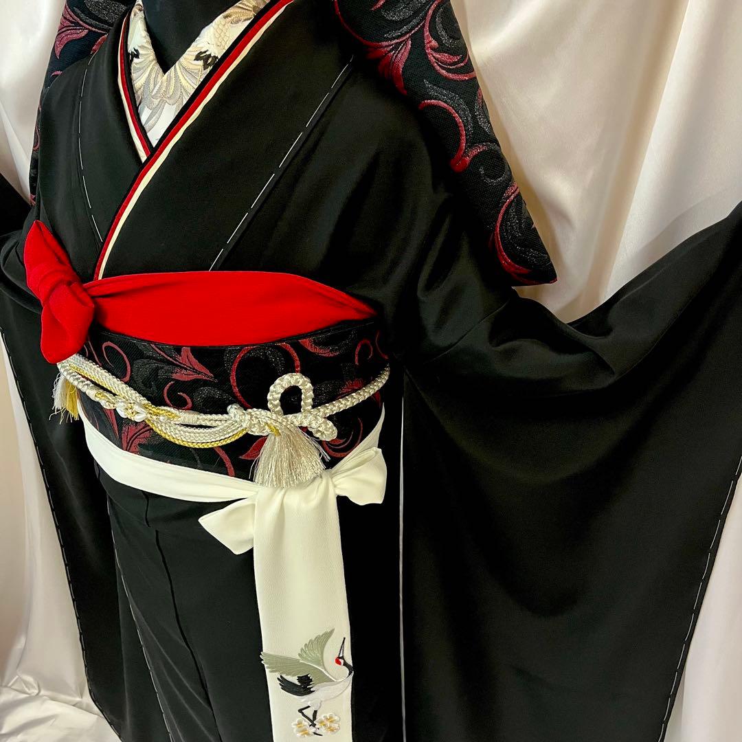 ◾️振袖フルセット■新品オリジナル■正絹無地振袖■黒振袖■成人式振り袖■振袖一式