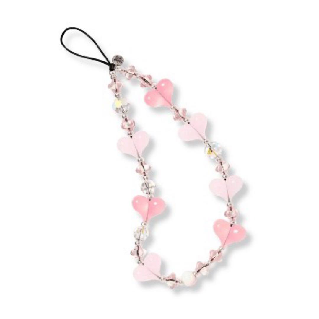 正規品stringtingハート型ビーズ スマホストラップ