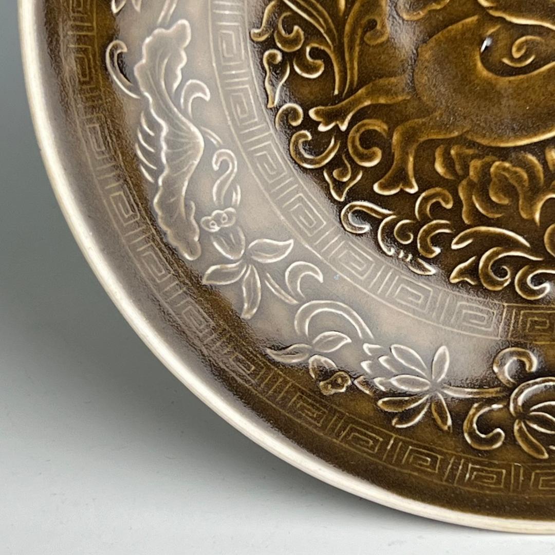 定窯紫金釉鹿紋碗 唐物 中国古玩 中国美術 唐物 擺件 A895