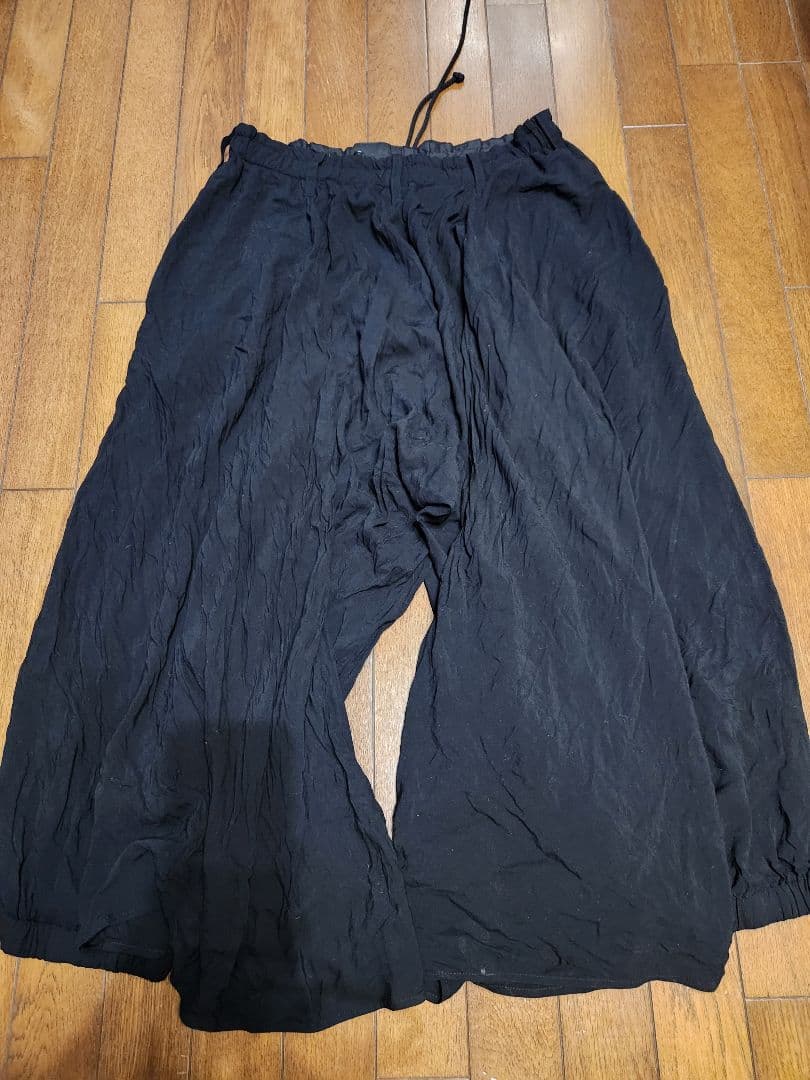 YOJI YAMAMOTO　変則 ワイドパンツ 黒 軽量素材　サイズ3