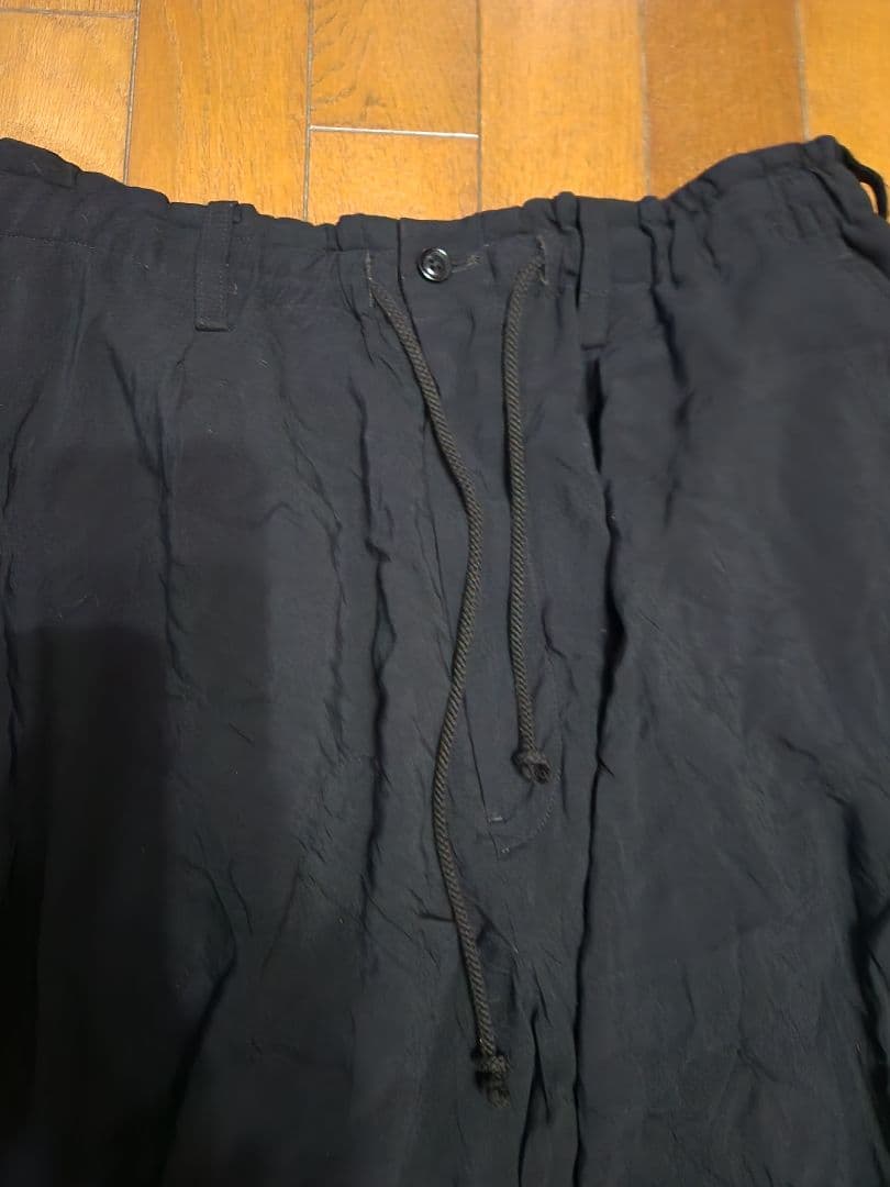 YOJI YAMAMOTO　変則 ワイドパンツ 黒 軽量素材　サイズ3