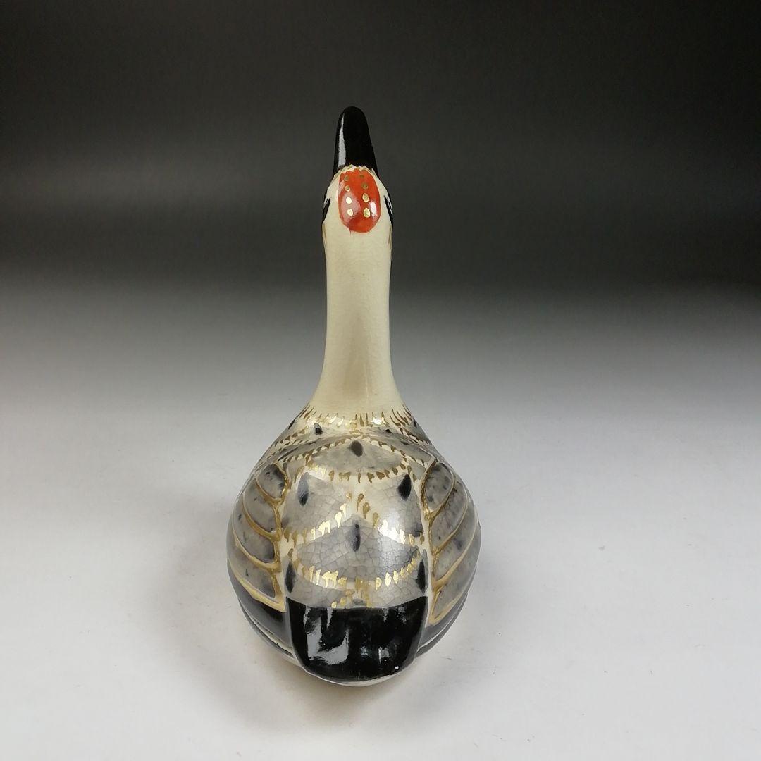 Ｗ９８　香合　『仁清写　鶴』『平安　手塚桐鳳 造』　共箱　茶道具