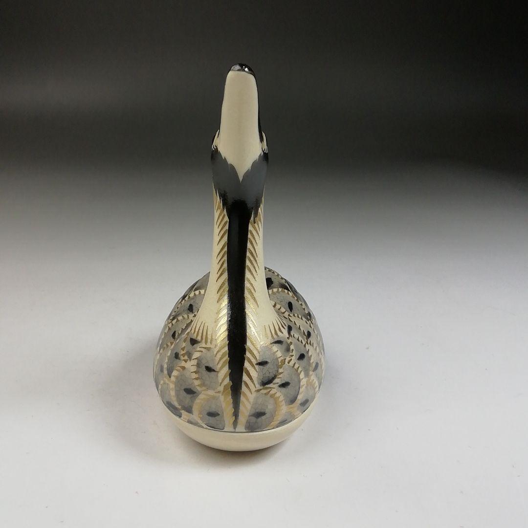 Ｗ９８　香合　『仁清写　鶴』『平安　手塚桐鳳 造』　共箱　茶道具