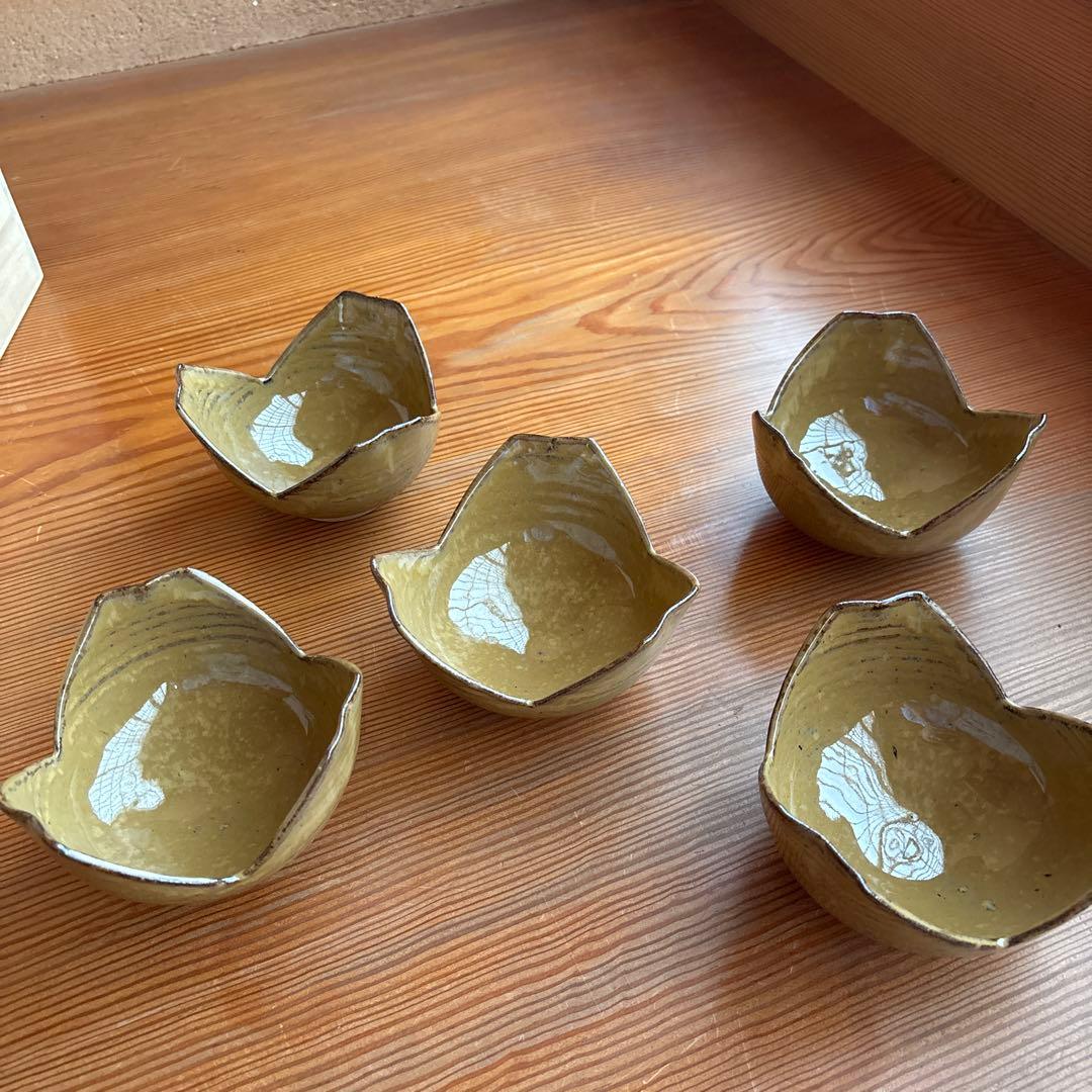 茶道具　向付　高取焼　楽山作　五客入