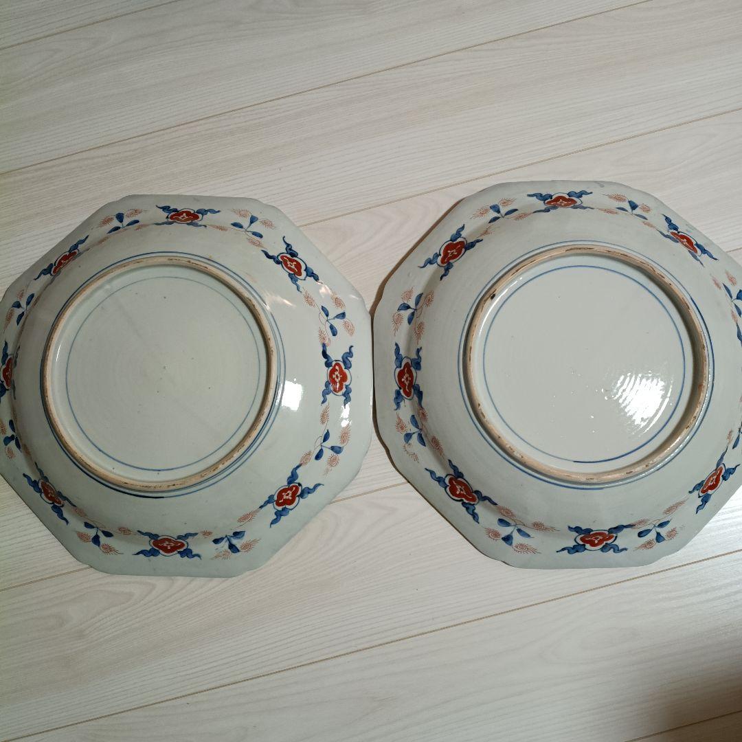 古伊万里 　大皿　飾皿　直径約４１cm　２個セット 木箱あり