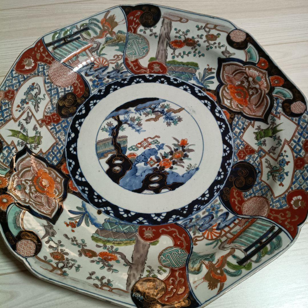 古伊万里 　大皿　飾皿　直径約４１cm　２個セット 木箱あり