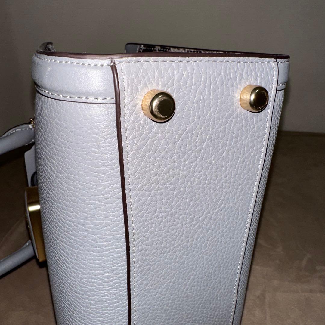 purin グレー レザー ショルダー・ハンドバッグ