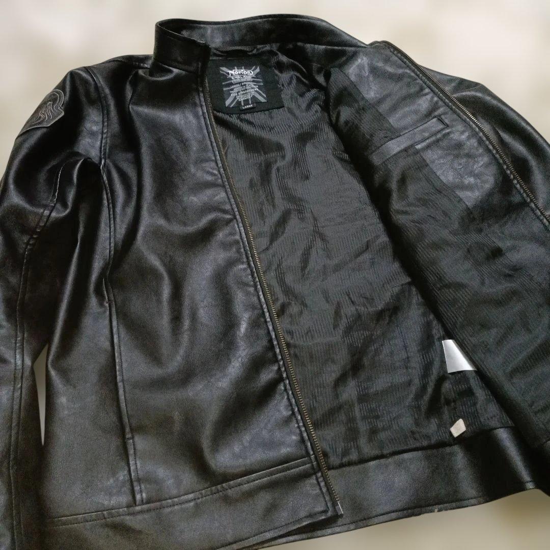極美品 Norton ノートン ライダースジャケット 刺繍 ワッペン バイク L