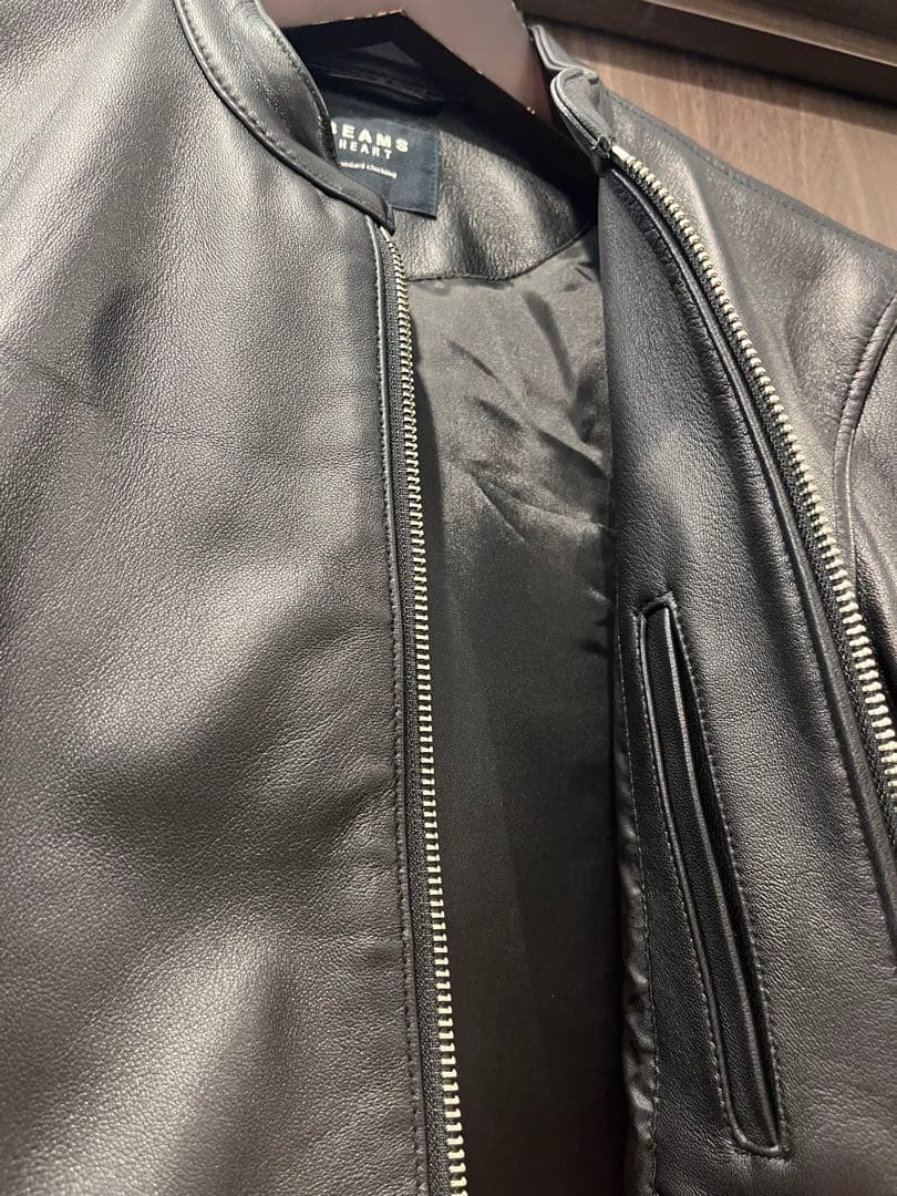 【新品】BEAMS HEART リアルレザーシングルライダース