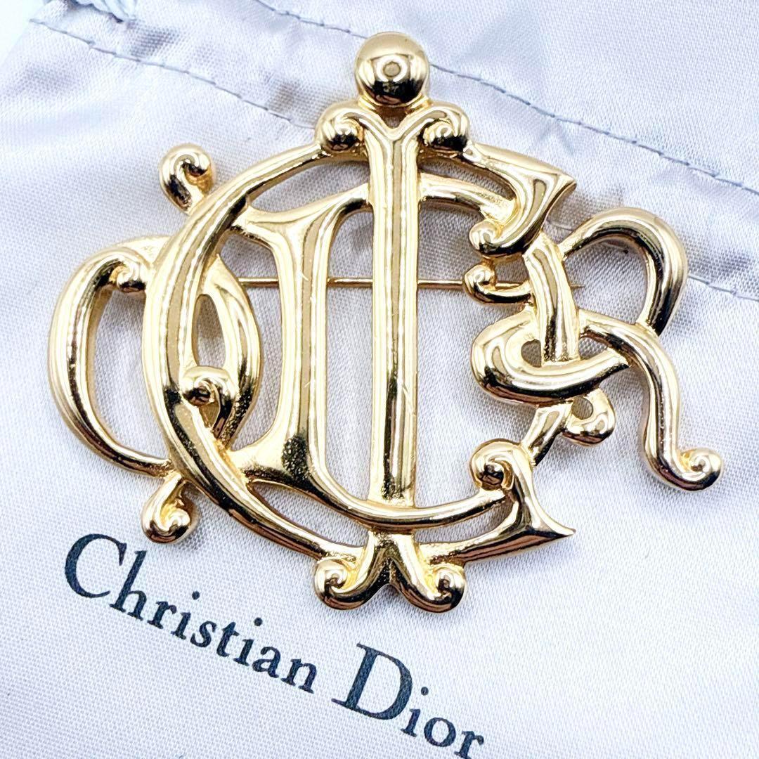 2769 Germany製極美品✨Dior　ブローチ　CD　ロゴ　刻印　大ぶり