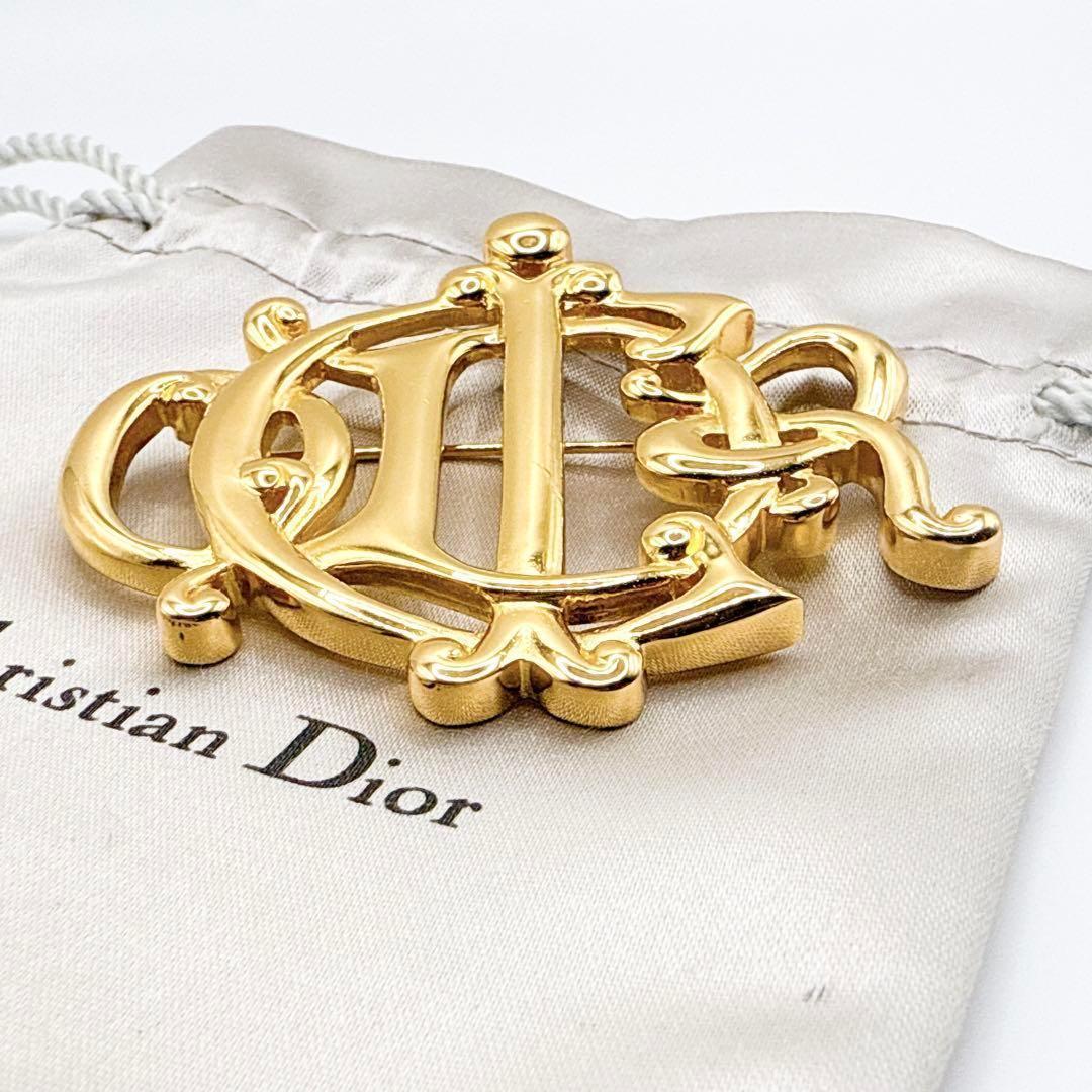2769 Germany製極美品✨Dior　ブローチ　CD　ロゴ　刻印　大ぶり
