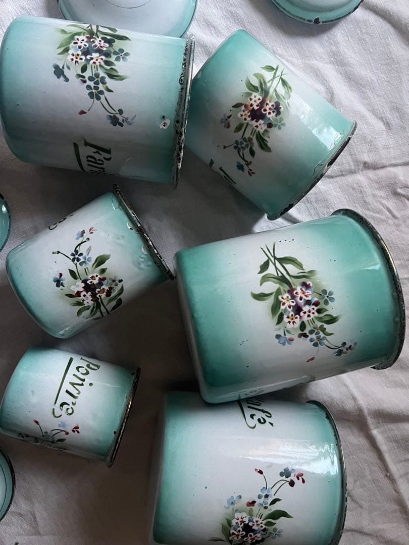 激レア♡フランスアンティーク　JAPY ホーロー　キャニスター　フルセット